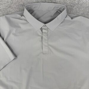 BYLT Shirt Mens Drop Cut Performance Tour Polo Shirt XL Gray Vented Placket